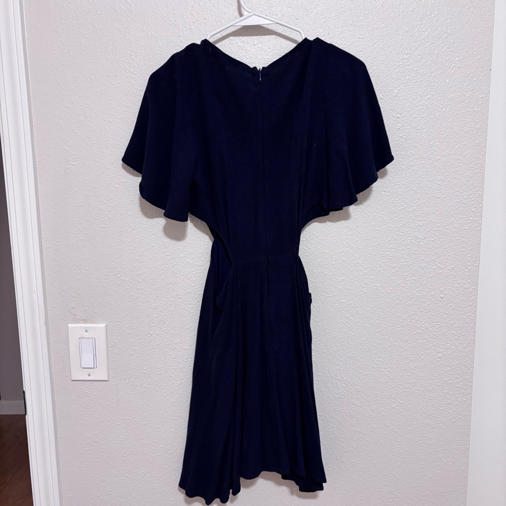Lulu’s perfect day for love navy blue cut out tie front mini dress - Picture 6 of 6